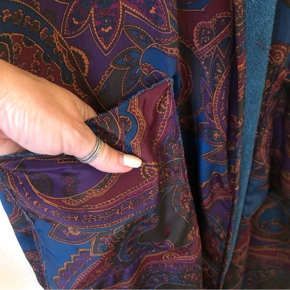 Vintage Victoria Secret Women’s Small Gold Tag Belted Robe Floral Paisley Print - Picture 4 of 10